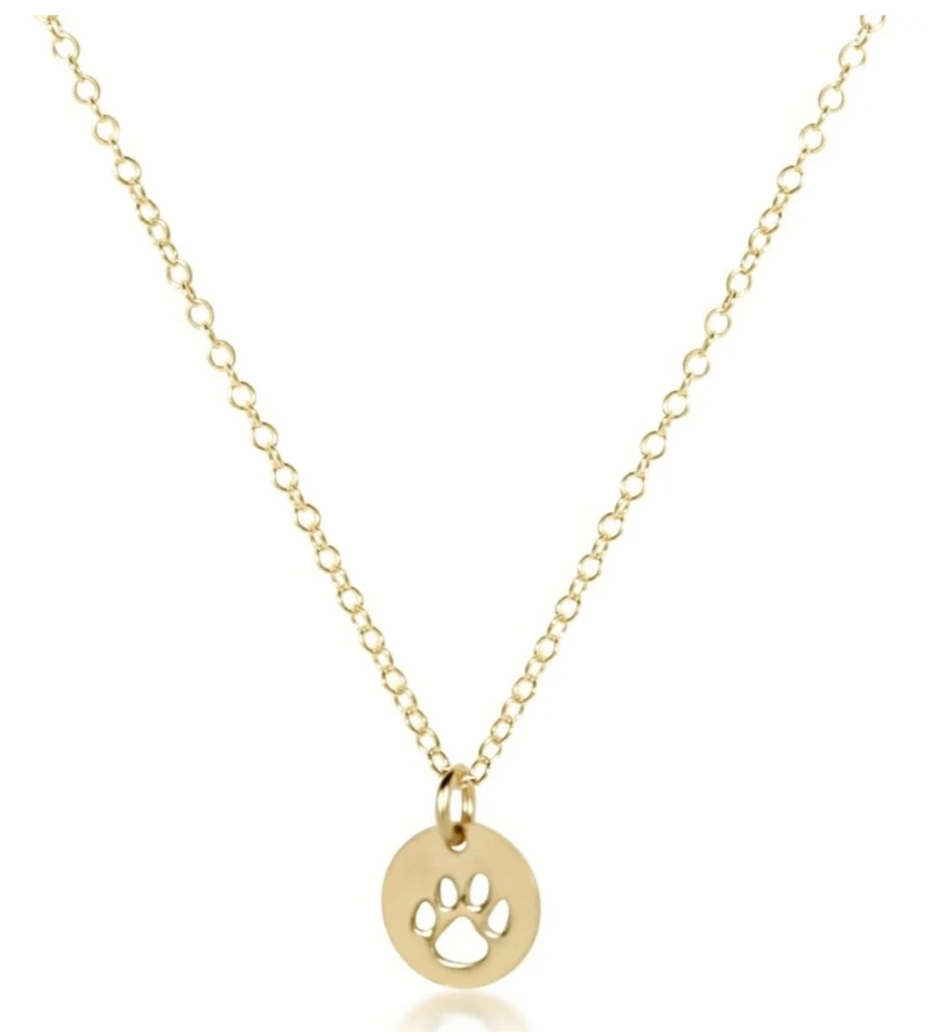 egirl 14" Necklace Gold - Paw Print Small Gold Disc