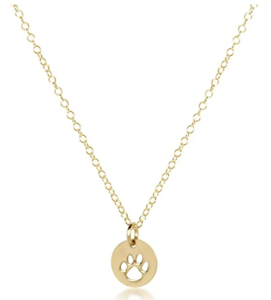 egirl 14" Necklace Gold - Paw Print Small Gold Disc