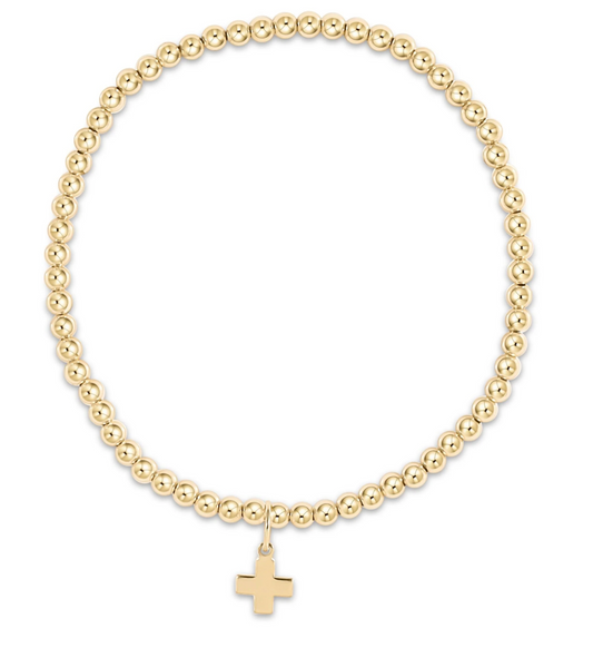 egirl Classic Gold 3mm Bracelet - Signature Cross Gold Charm
