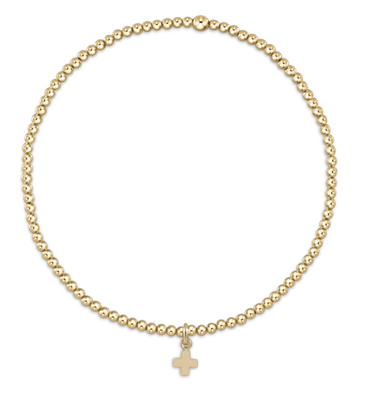 egirl Classic Gold 2mm Bracelet - Signature Cross Small Gold Charm