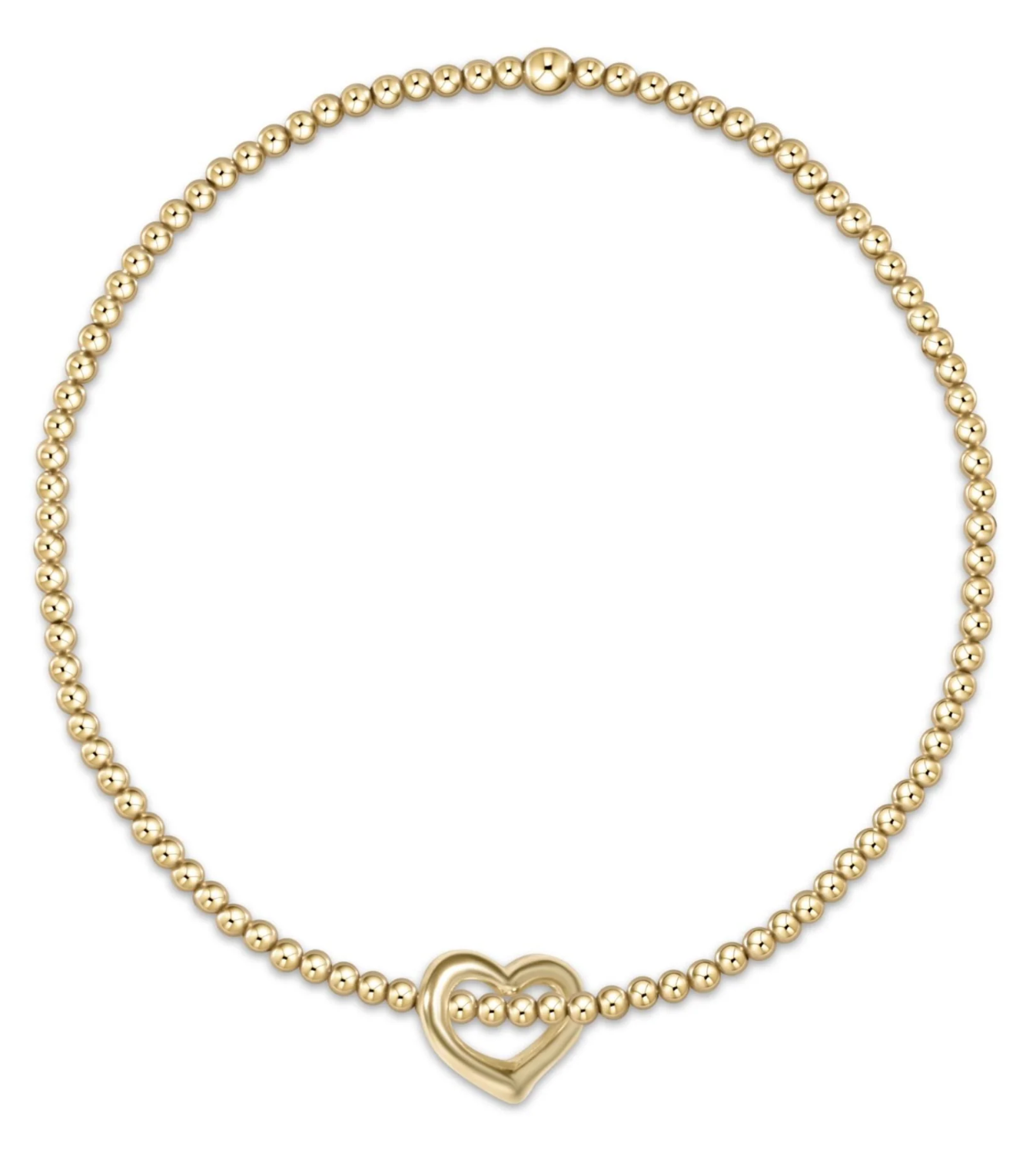 egirl Classic Gold 2mm Bracelet - Love Small Gold Charm
