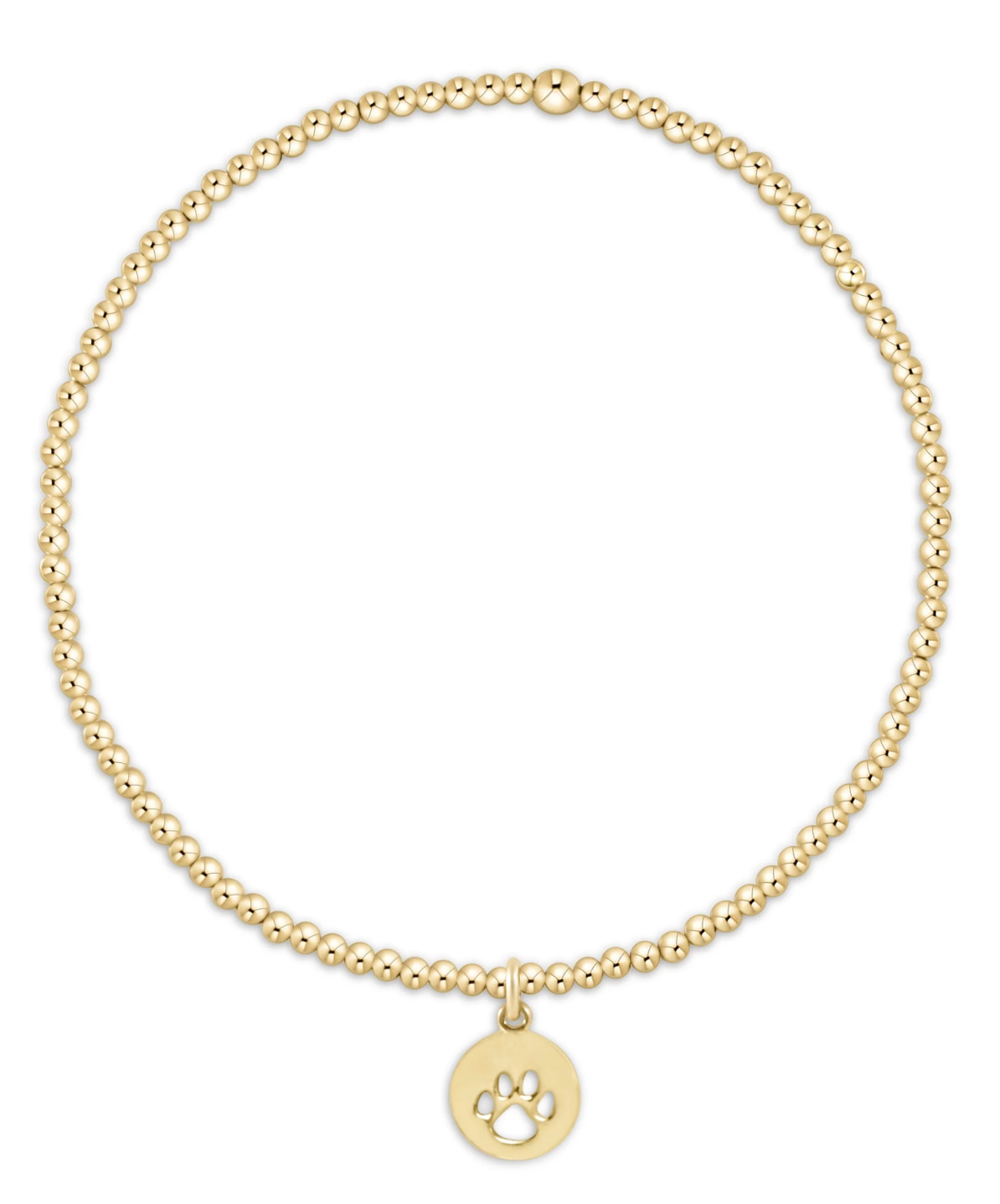 egirl Classic Gold 2mm Bracelet - Paw Print Small Gold Disc