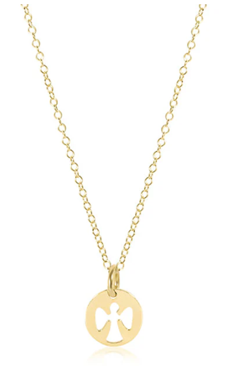 egirl 14" Necklace Gold - Guardian Angel Small Gold Disc