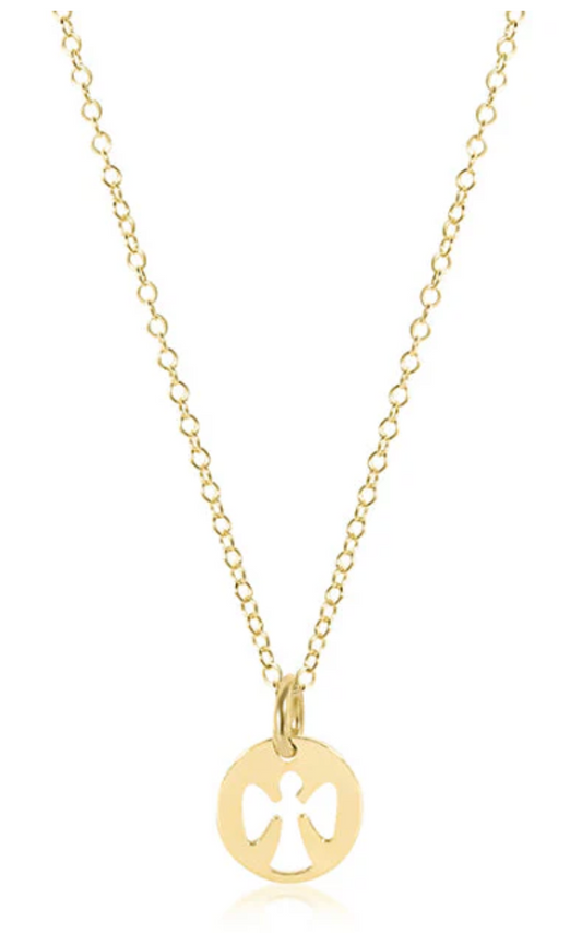 egirl 14" Necklace Gold - Guardian Angel Small Gold Disc