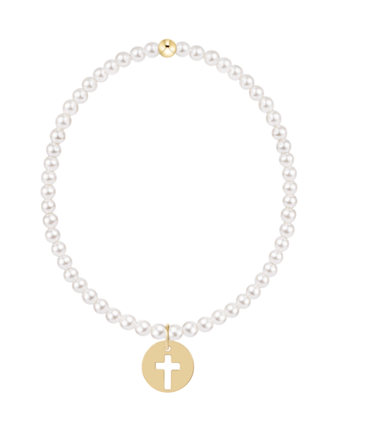 Classic Pearl 3mm Bracelet - Blessed Gold Disc