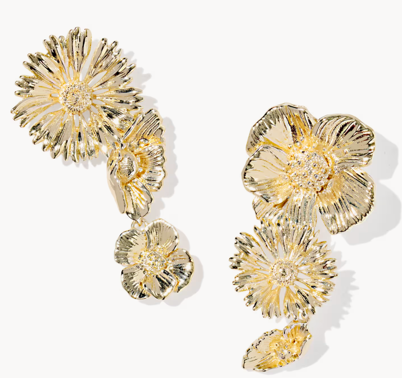 CAILEY FLOWER STATEMENT EARRINGS GOLD