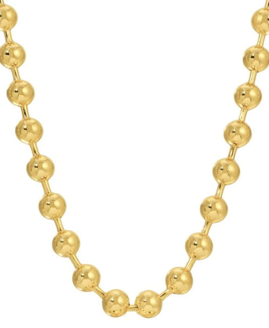 Necklace - 8mm ball chain, Gold