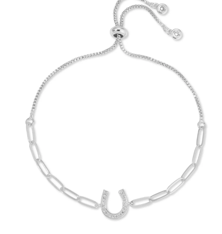 Bracelet - Pave horseshoe pulley, Slv