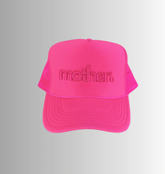 Mother Embroidered Trucker Hat Neon Pink | Neon Pink