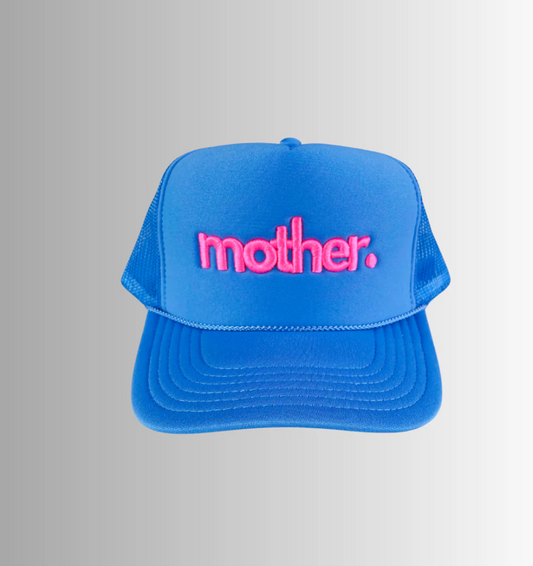 Mother Embroidered Trucker Hat Sky Blue | Sky Blue