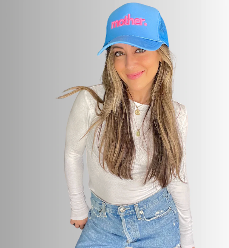 Mother Embroidered Trucker Hat Sky Blue | Sky Blue