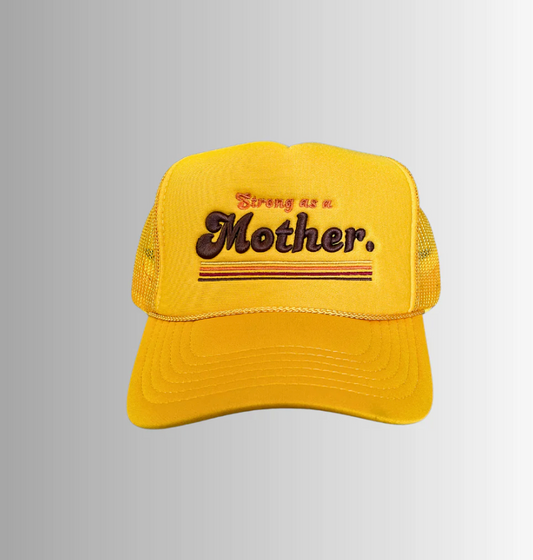 RETRO MOTHER. -Embroidered Trucker Hat Yellow | Yellow