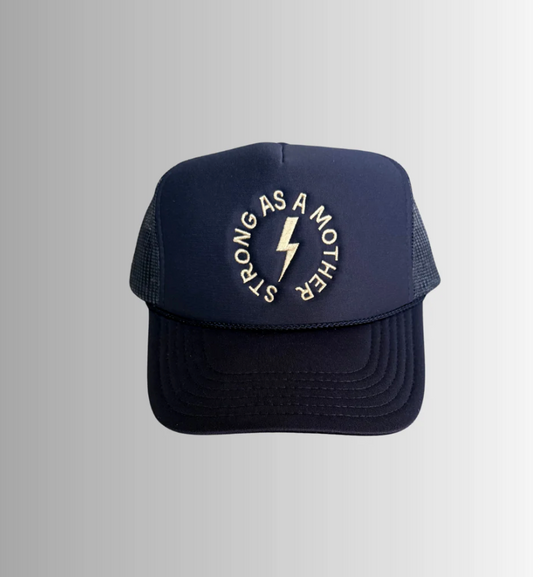 Strong as a mother® Embroidered Trucker Hat Navy | Navy