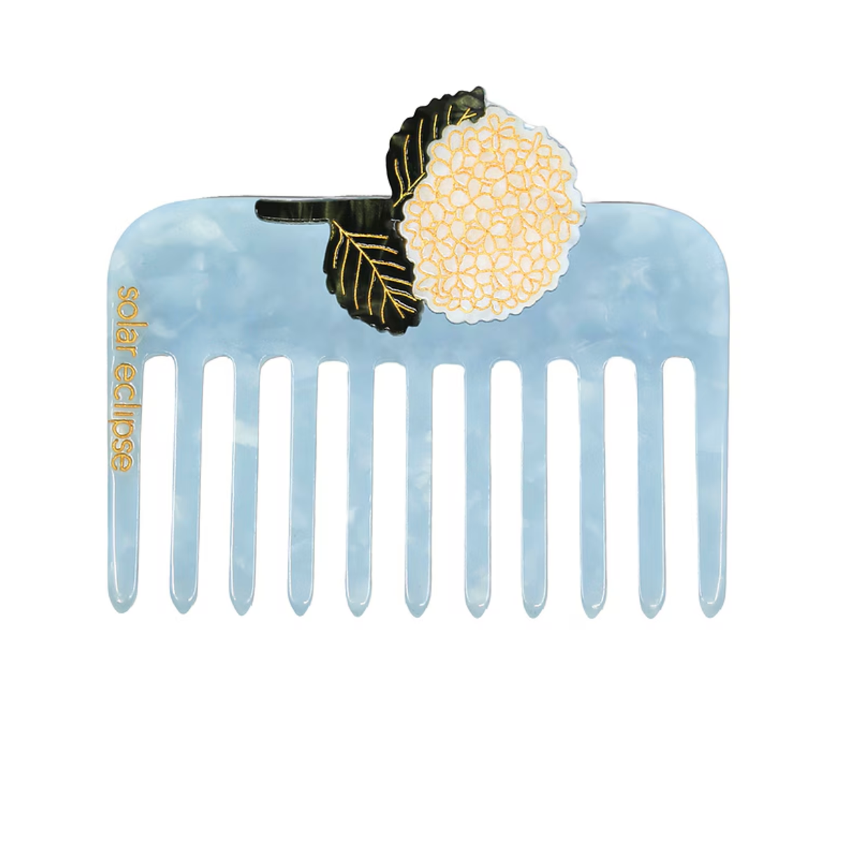 Hand-painted Hydrangea Pocket Comb