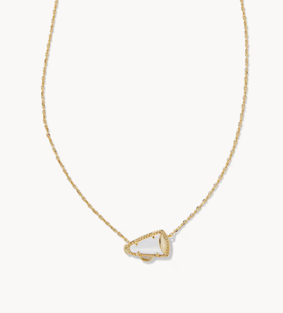 CHEER SHORT PENDANT NECKLACE GLD WHT MOP
