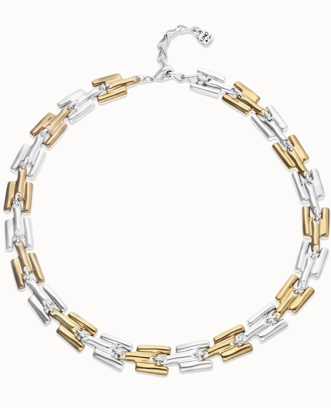2TONE-Square links chain NECKLACE