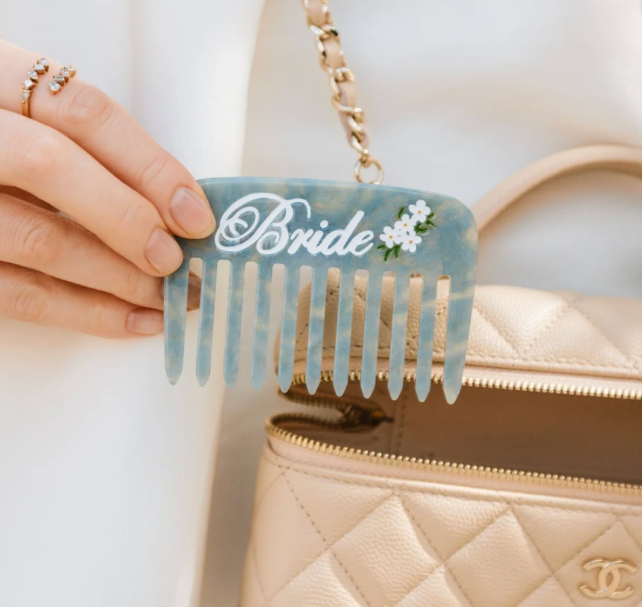 HAND-PAINTED BRIDE POCKET COMB