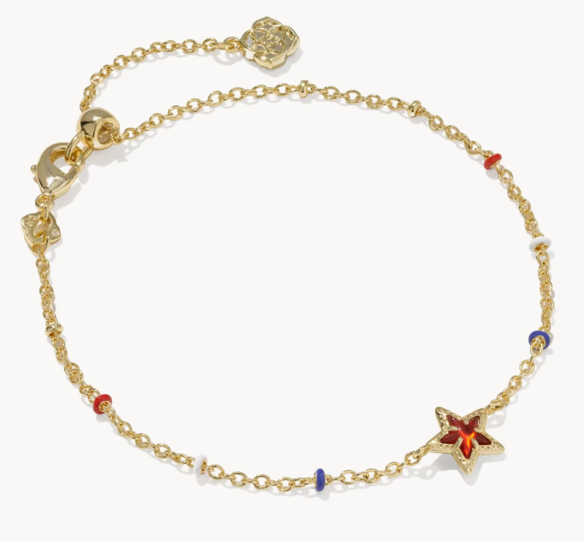 MINI CASSIDY DELICATE CHAIN BRACELET GOLD RED ILLUSION