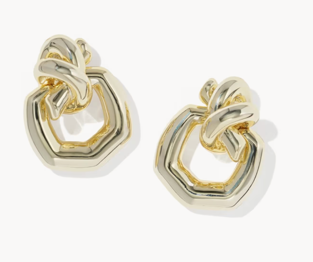 PARKER KNOT OPEN FRAME EARRINGS GOLD