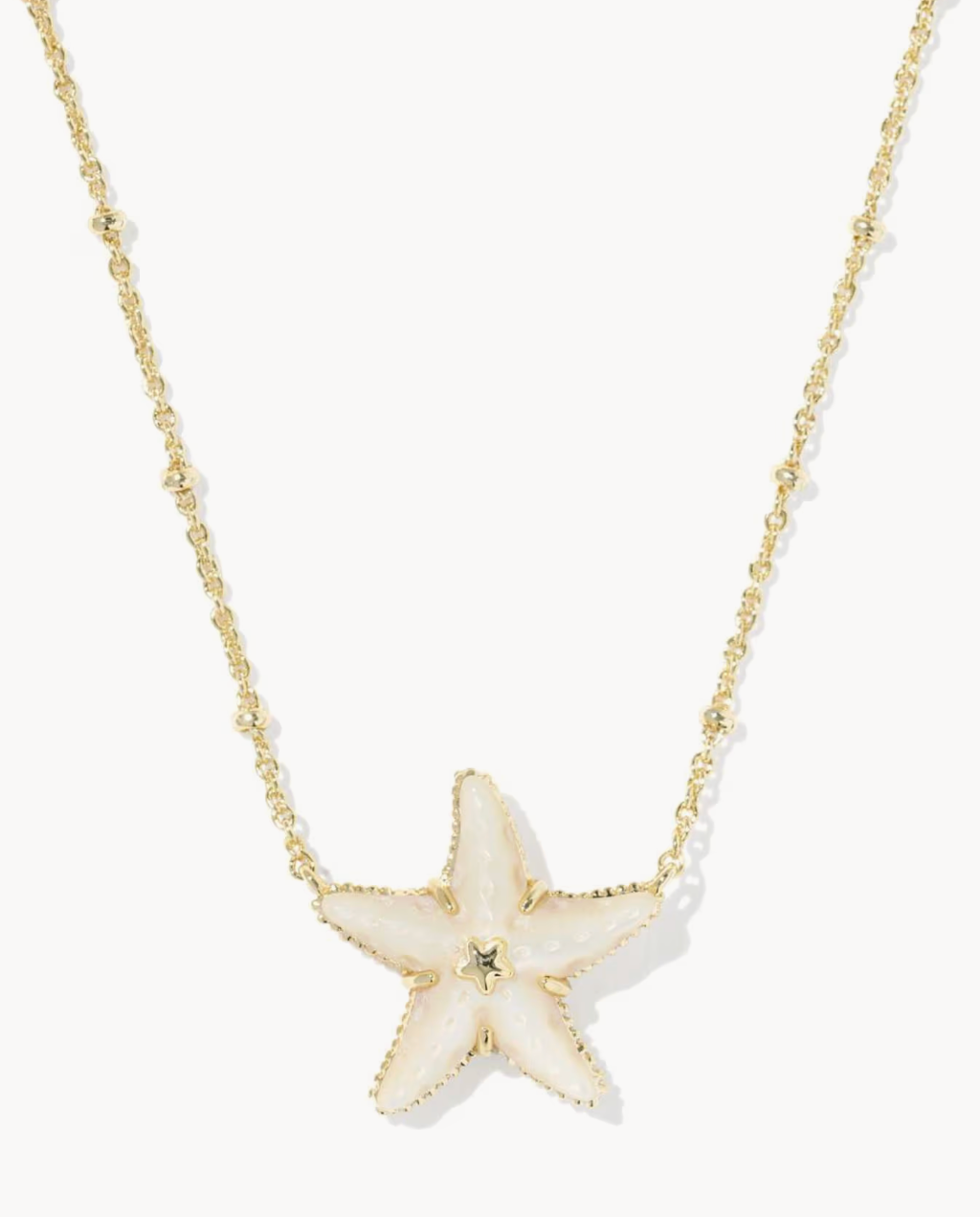 PARKER STARFISH SHORT PENDANT NECKLACE GOLD NATURAL MOTHER OF PEARL