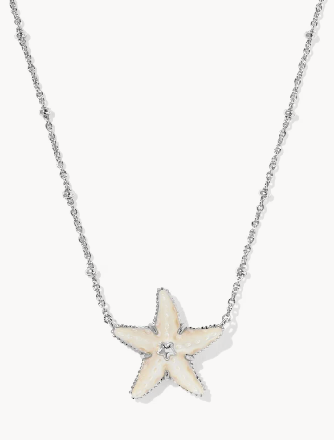 PARKER STARFISH SHORT PENDANT NECKLACE SILVER NATURAL MOTHER OF PEARL