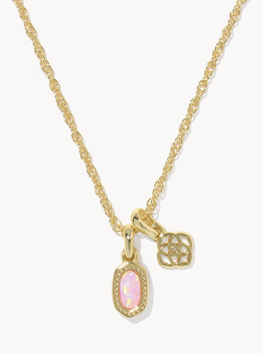 MINI ELISA DIRA NECKLACE GOLD LIGHT PINK LAB GROWN OPAL