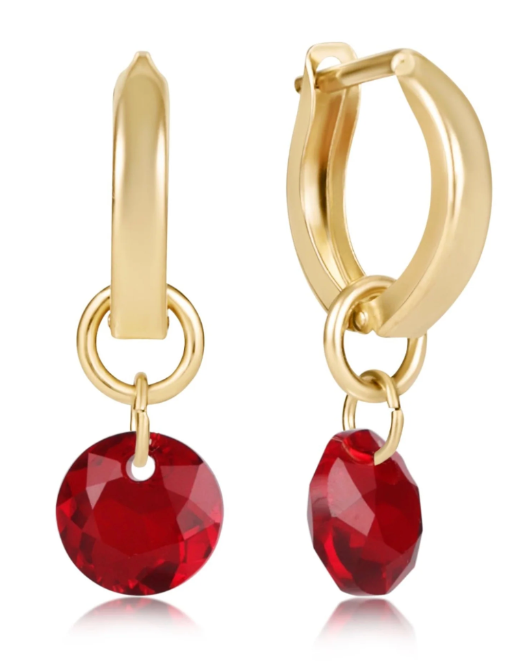 Huggie Gold 0.5" Hoop - Reflection Small Charm - 01