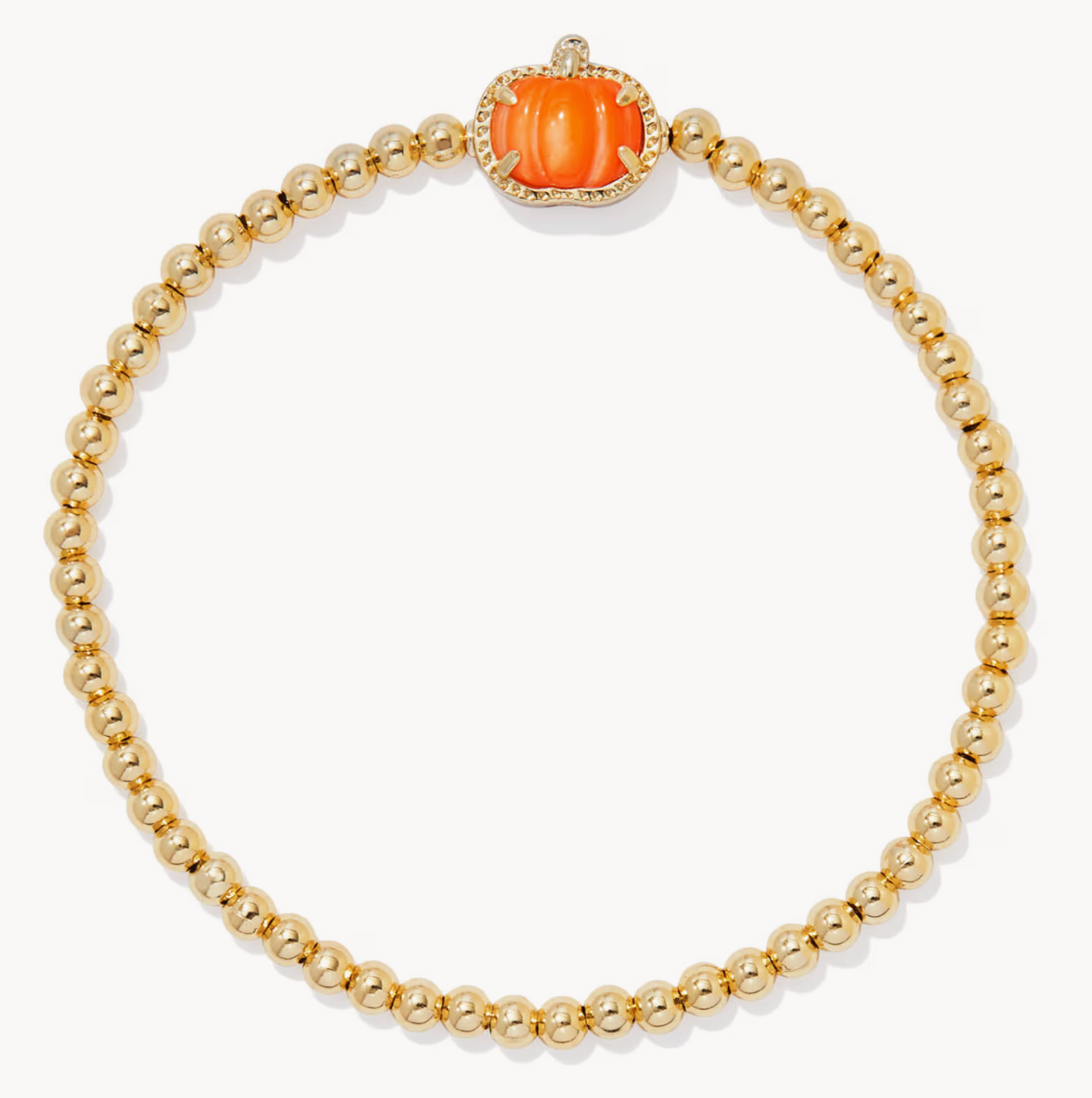 PUMPKIN STRETCH BRACELET GOLD ORANGE MOTHER OF PEARL