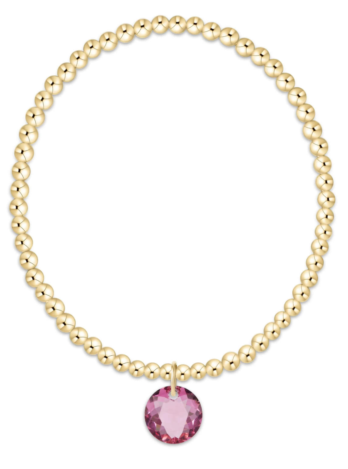 Classic Gold 3mm Bracelet - Reflection Charm - 10