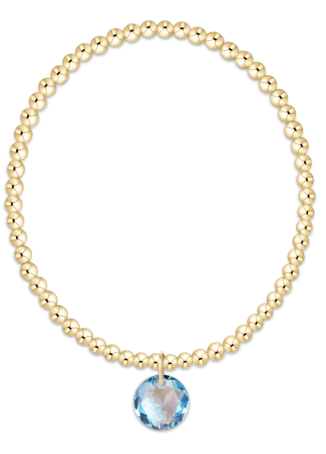 Classic Gold 3mm Bracelet - Reflection Charm - 03