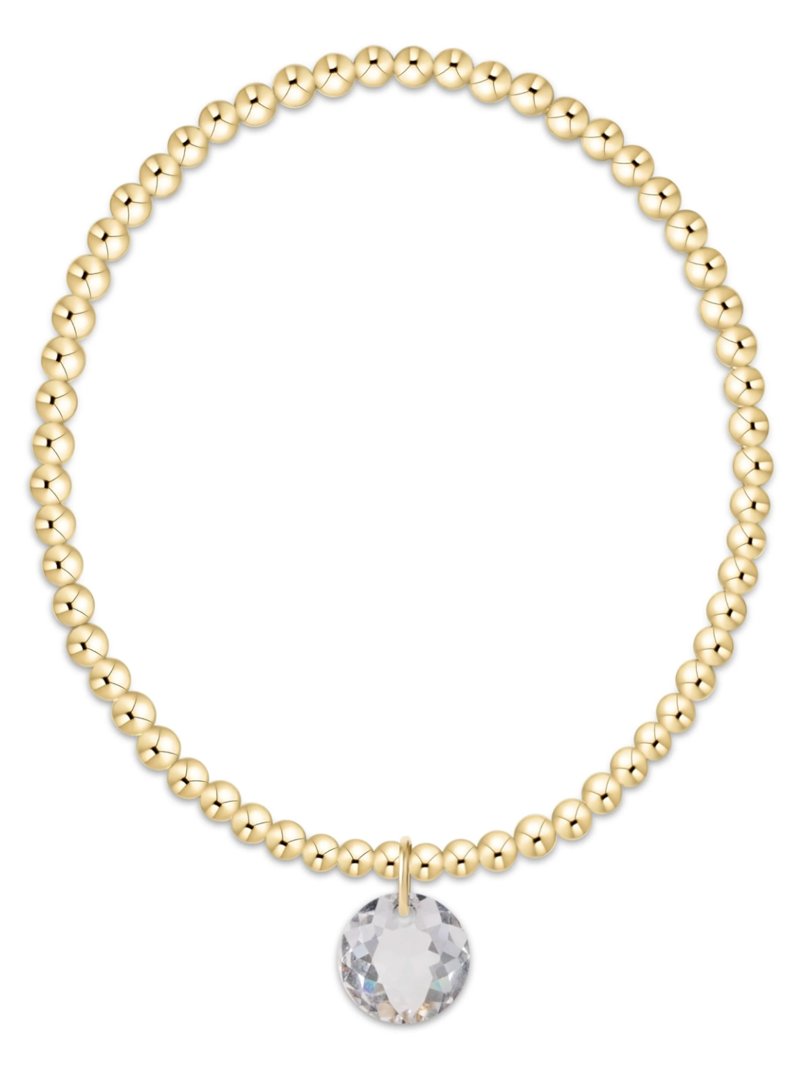 Classic Gold 3mm Bracelet - Reflection Charm - 04