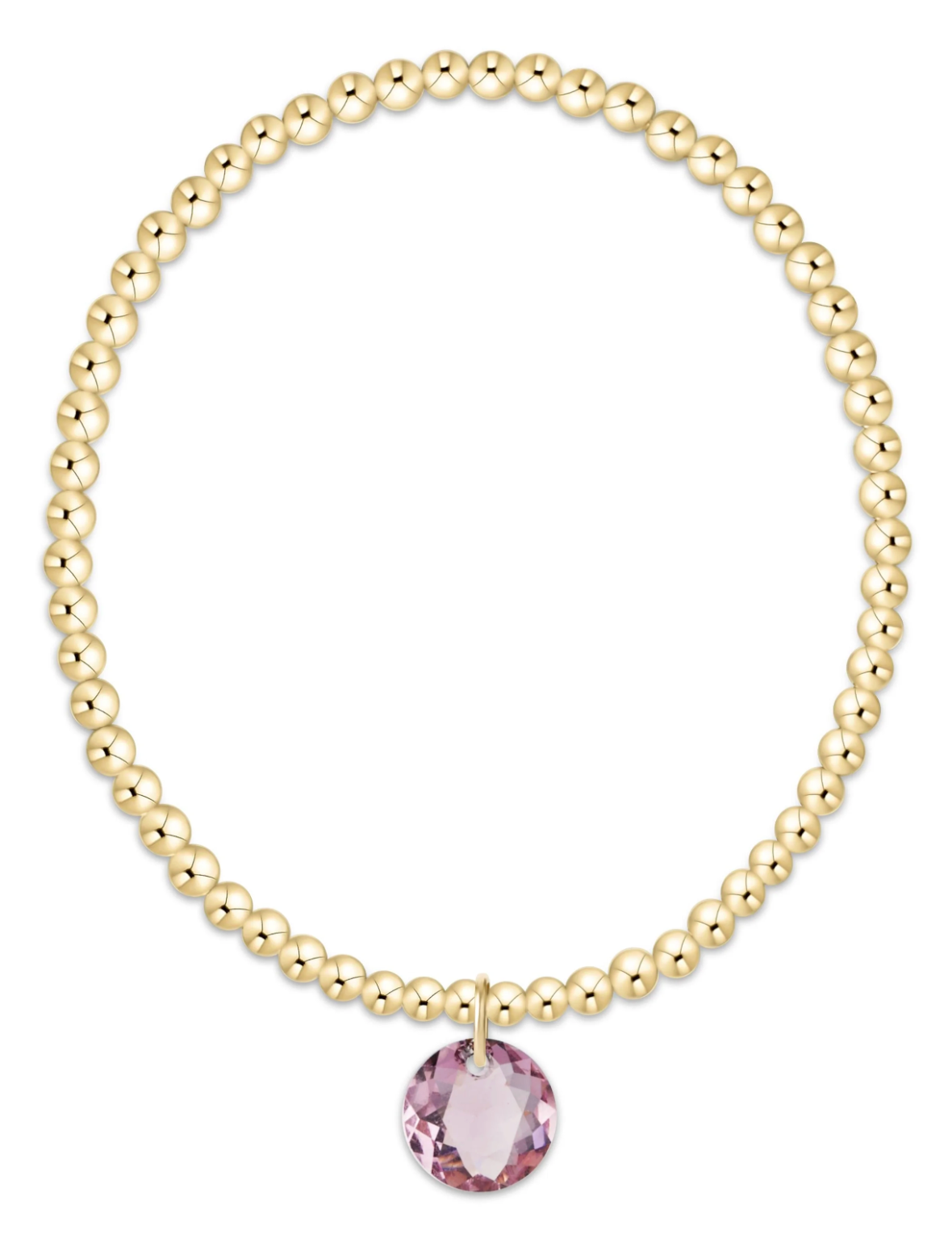 Classic Gold 3mm Bracelet - Reflection Charm - 02