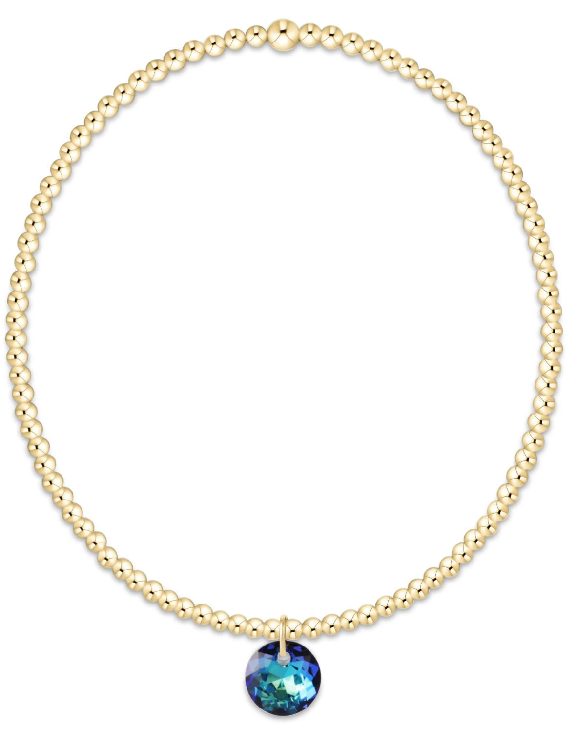 Classic Gold 2mm Bracelet - Reflection Small Charm - 12