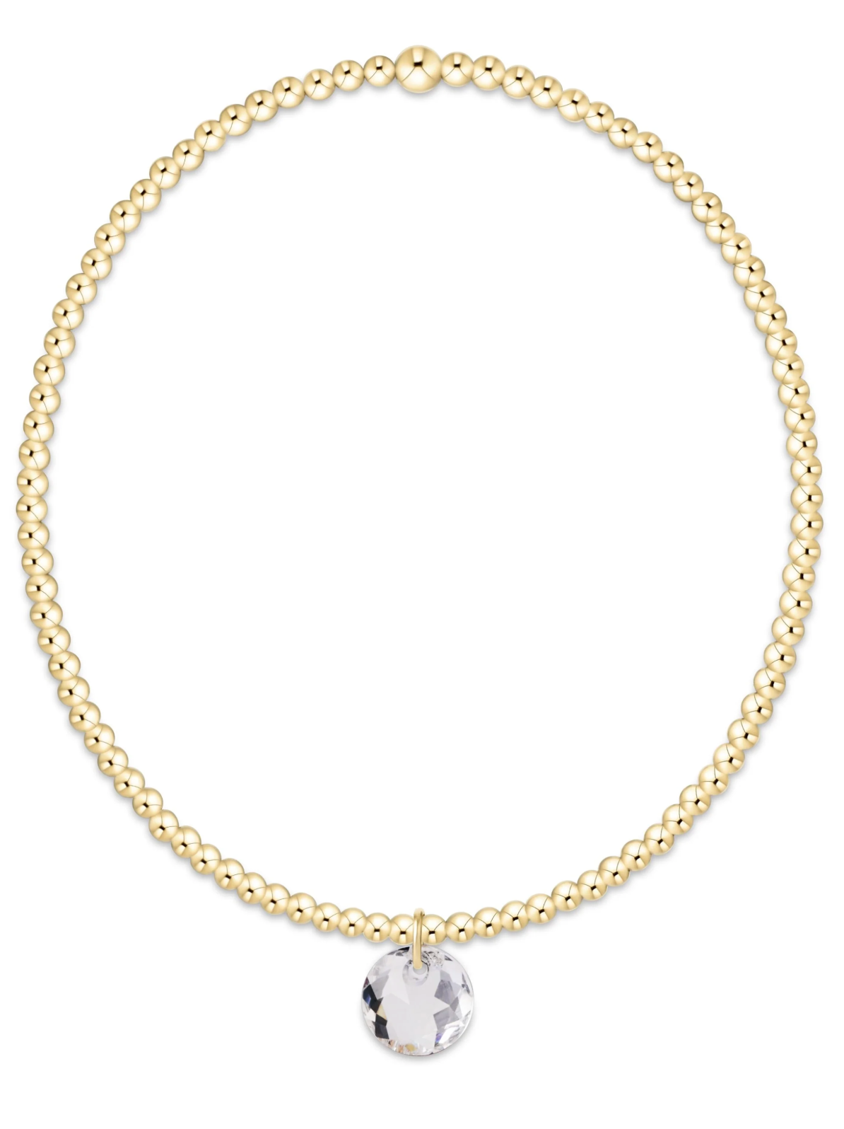 Classic Gold 2mm Bracelet - Reflection Small Charm - 04