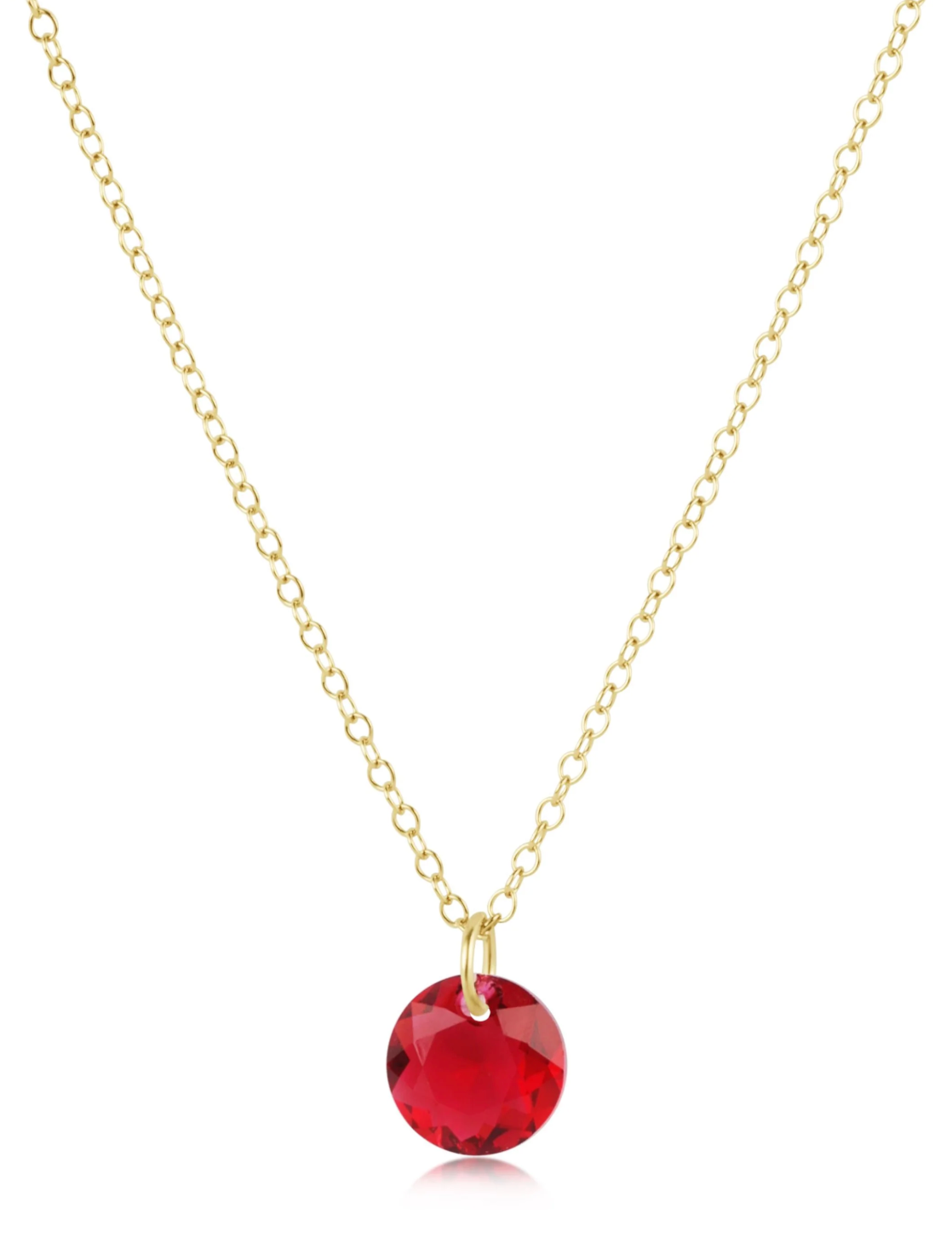 16" Necklace Gold - Reflection Small Charm - 07