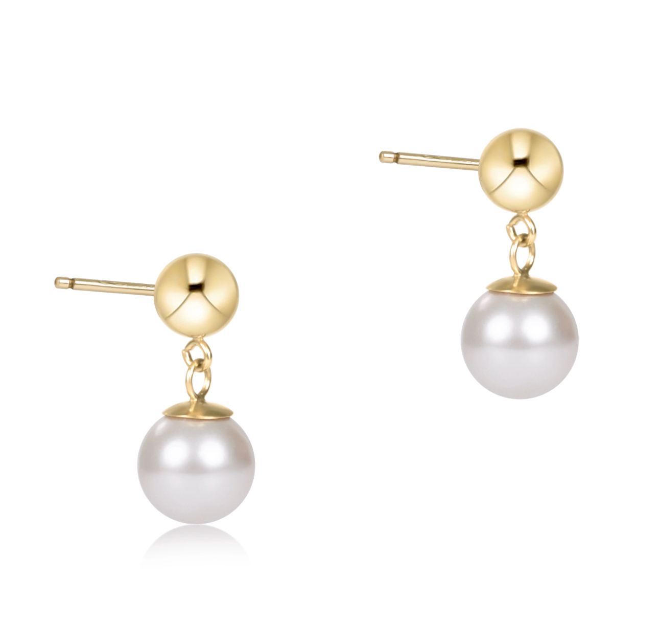 Classic Pearl 8mm Ball Drop Stud - Pearl