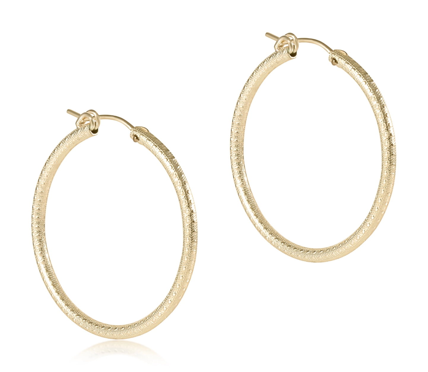 Round Gold 1.25" Hoop - Textured
