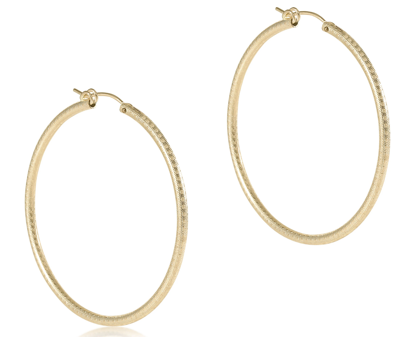 Round Gold 2" Hoop - Textured