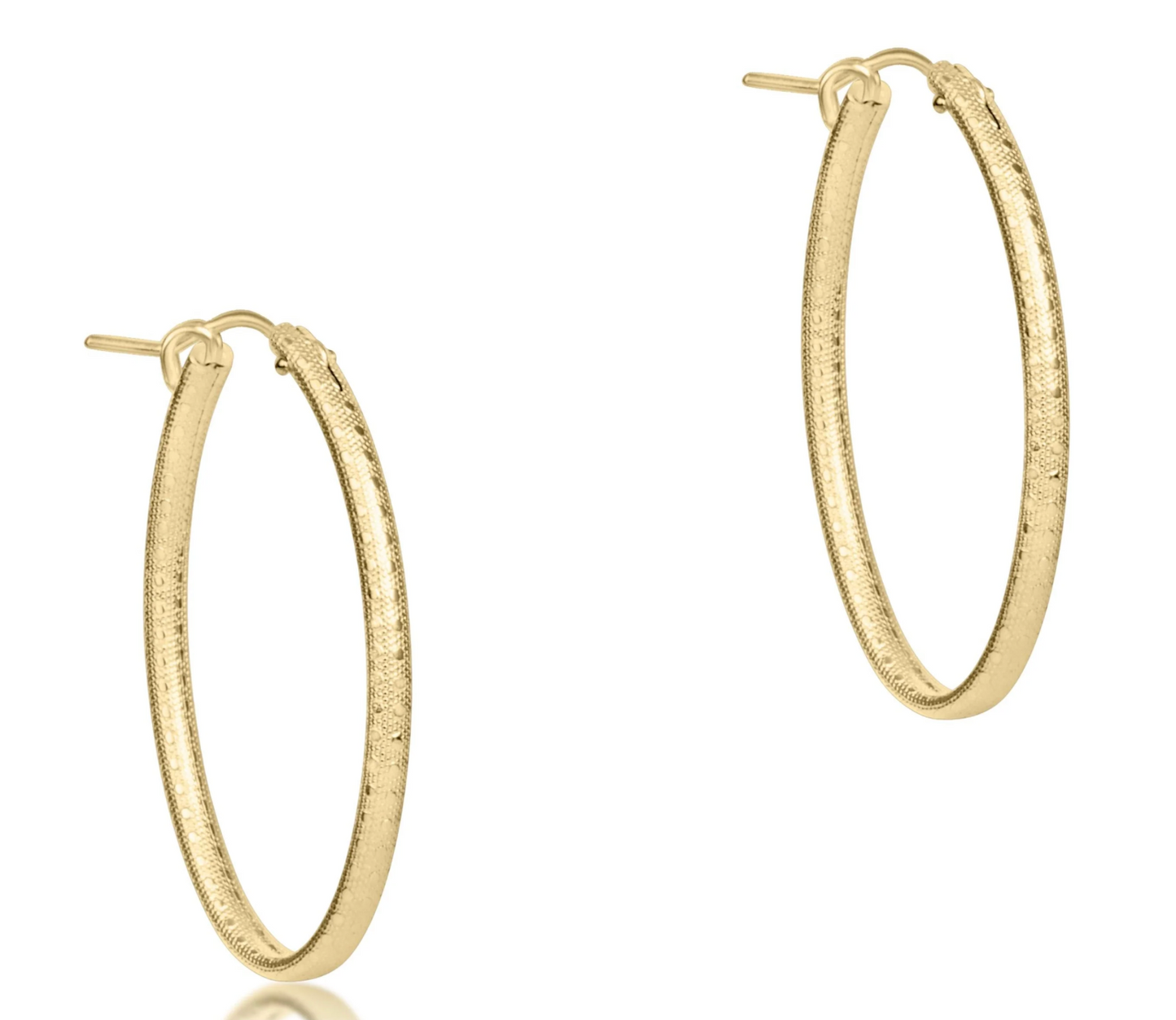 Oval Gold 1" Hoop - Textured