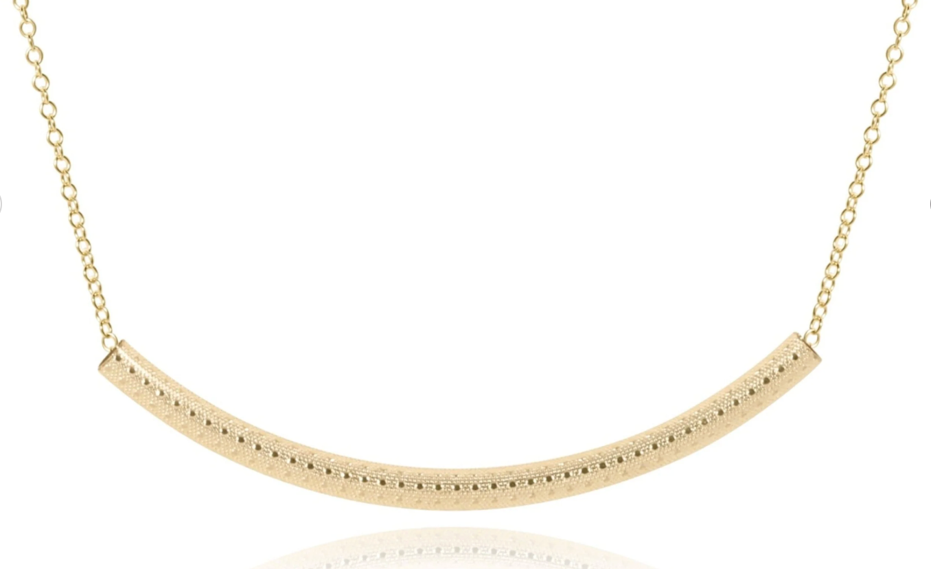 16" Necklace Gold - Bliss Bar Textured Gold
