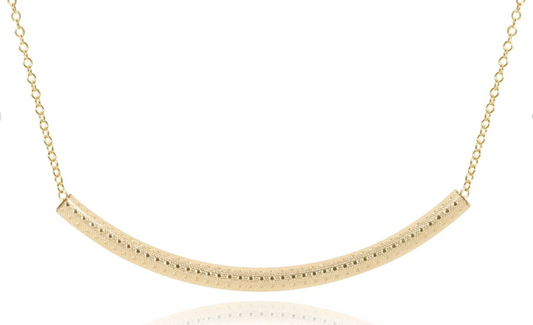 16" Necklace Gold - Bliss Bar Textured Gold