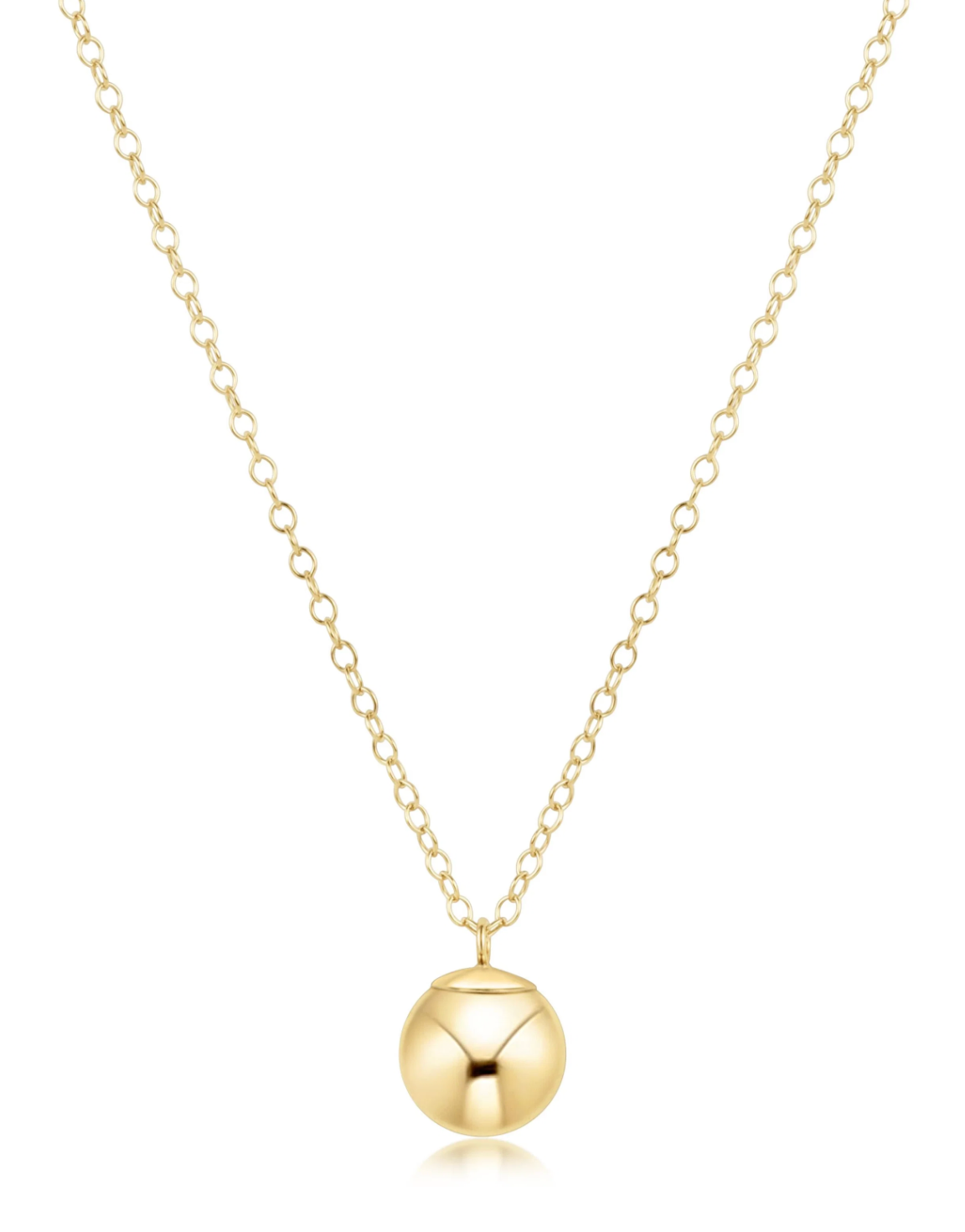 16" Necklace Gold - Classic Gold 10mm Charm