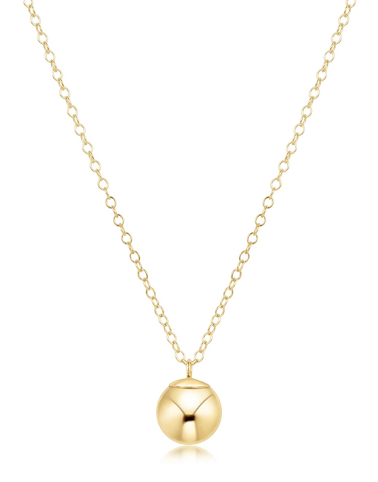16" Necklace Gold - Classic Gold 10mm Charm