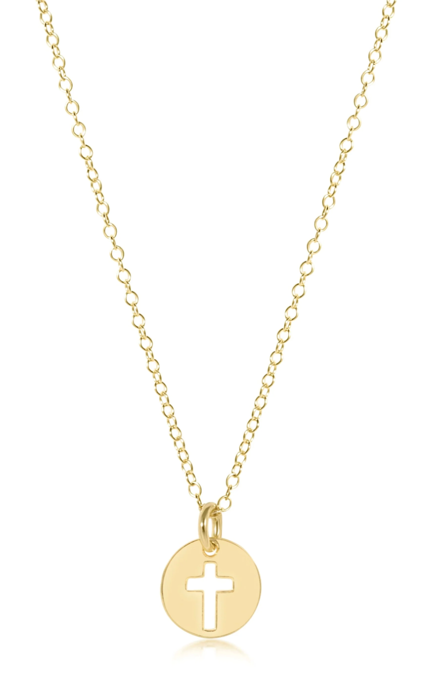 16" Necklace Gold - Blessed Small Gold Disc