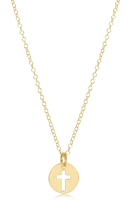16" Necklace Gold - Blessed Small Gold Disc