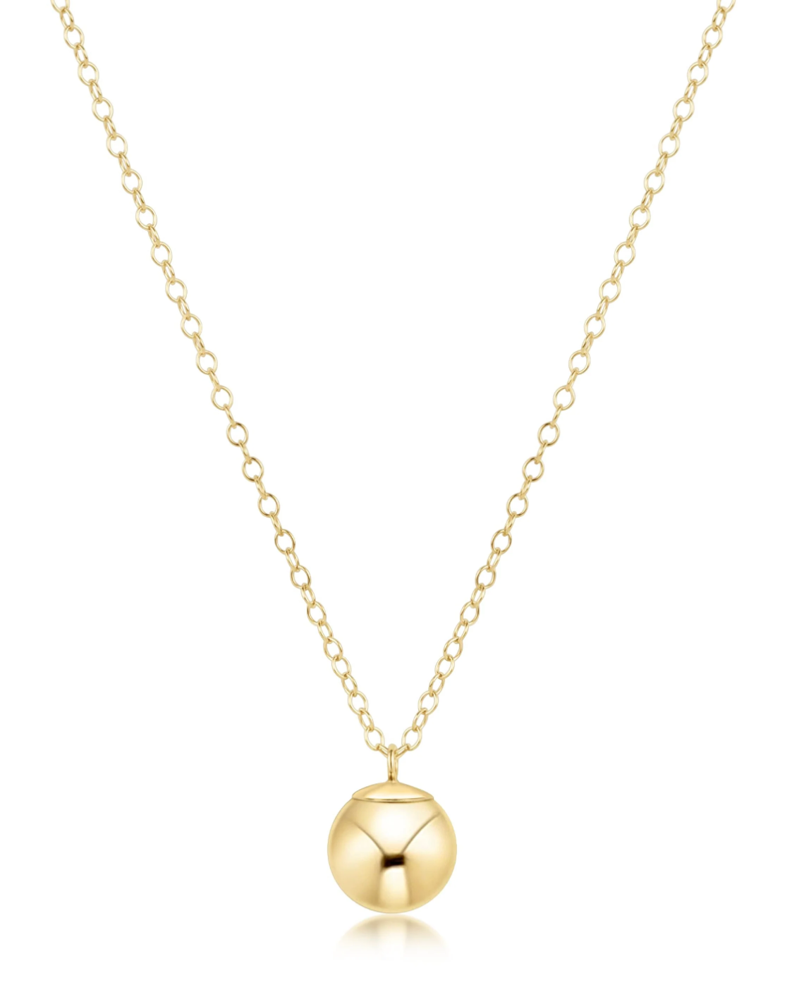 16" Necklace Gold - Classic Gold 8mm Charm