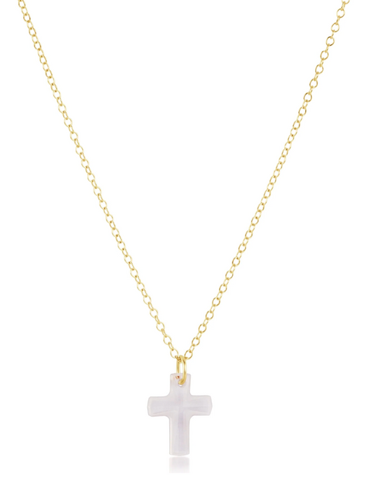 16" Necklace Gold - Blessed Crystal Charm