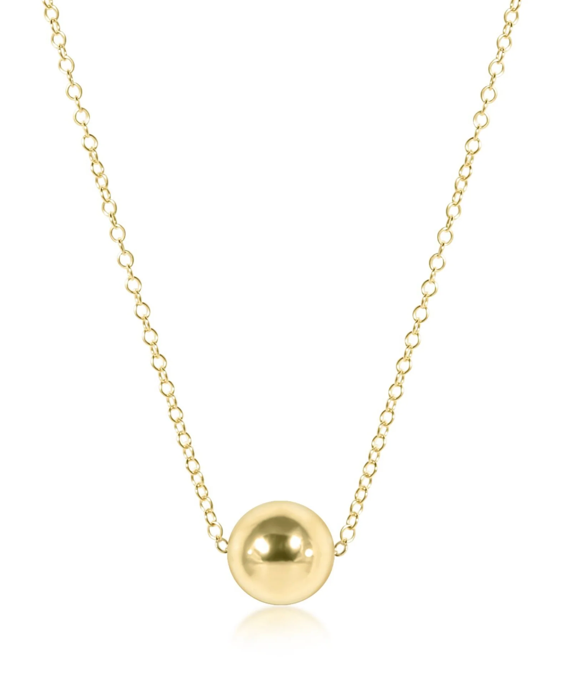 16" Necklace Gold - Classic Gold 8mm Bead