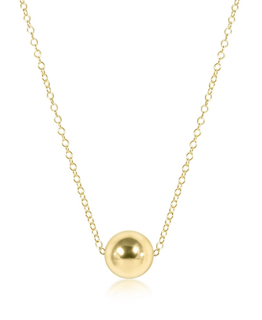 16" Necklace Gold - Classic Gold 8mm Bead
