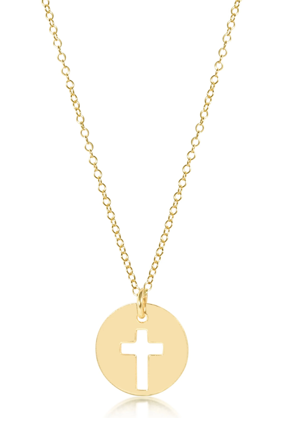 16" Necklace Gold - Blessed Gold Disc